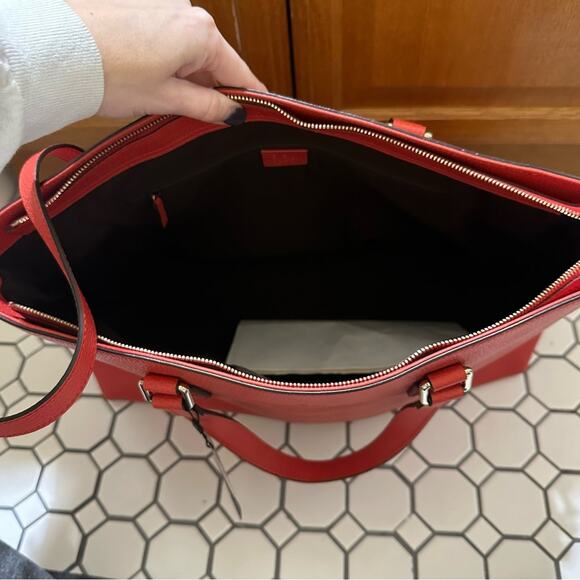 Gucci $1,980 Calfskin Large Bamboo Tassel Top Handle Tote w/ dust bag - Picture 9 of 13